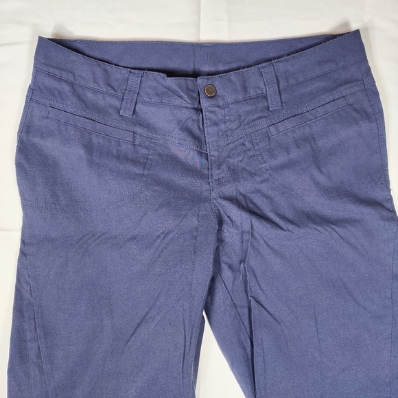 Athleta Stellar Straight Pant Navy Blue Slash Pockets Womens 8 Casual Lightweigh - Picture 3 of 12